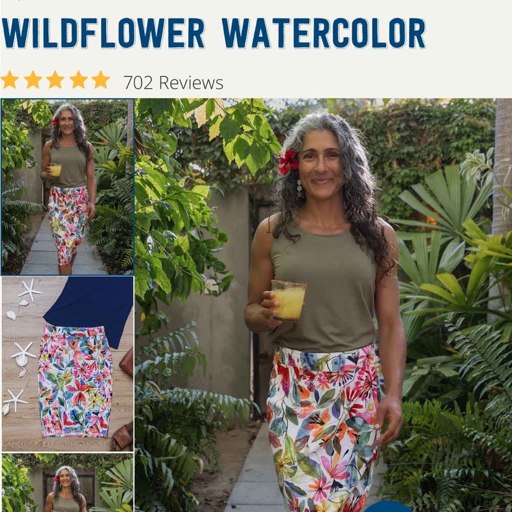 Ripskirt- Women's Swim Skirt - Multicolor; size L; length 3; NWT